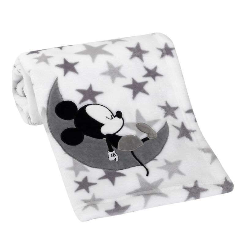 Disney Baby Mickey Mouse White/Gray Celestial Fleece Blanket by Lambs & Ivy