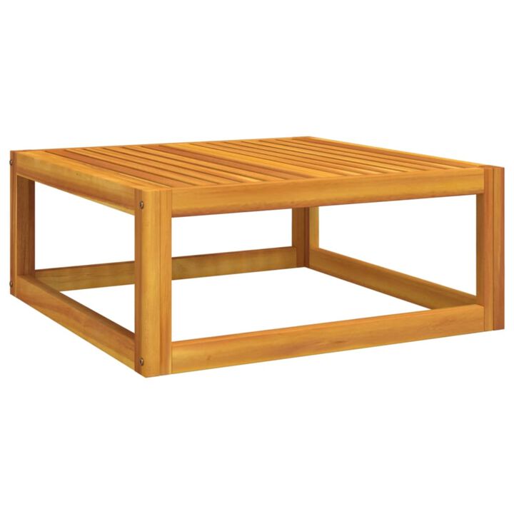 vidaXL Solid Acacia Wood Coffee Table | 26.8"x26.8"x11.4" Brown Taupe | Outdoor Patio Furniture | Refined Craftsmanship | Slatted Tabletop Design