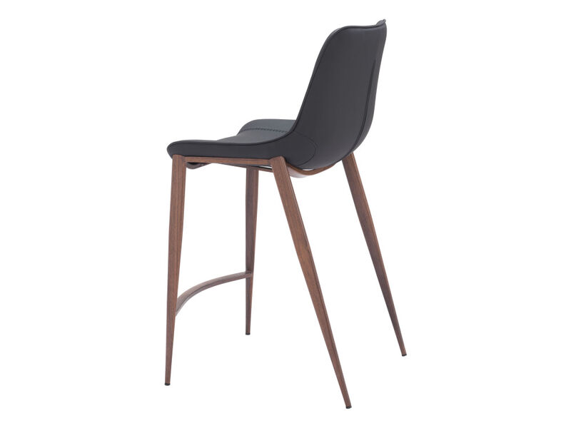 Magnus Counter Stool (Set of 2) Black & Walnut