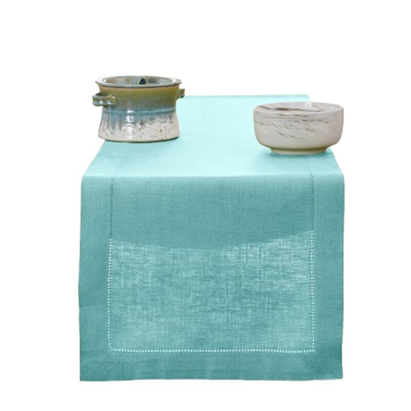 Solino Home 100% Pure Linen Table Runner | Classic Hemstitch for Valentines