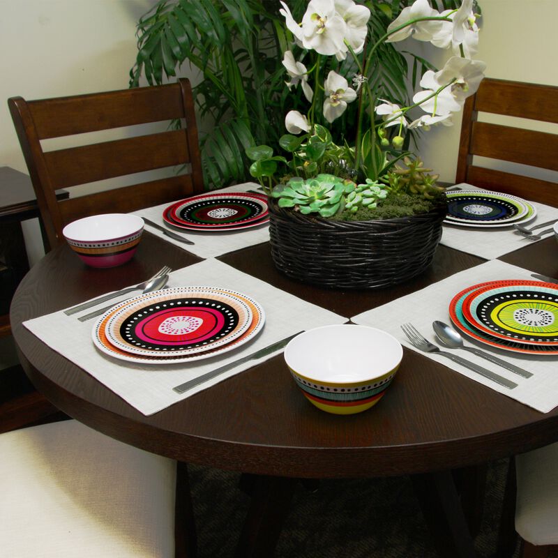 Gibson Almira 12-Piece Dinnerware Set in 4 Assorted Colors