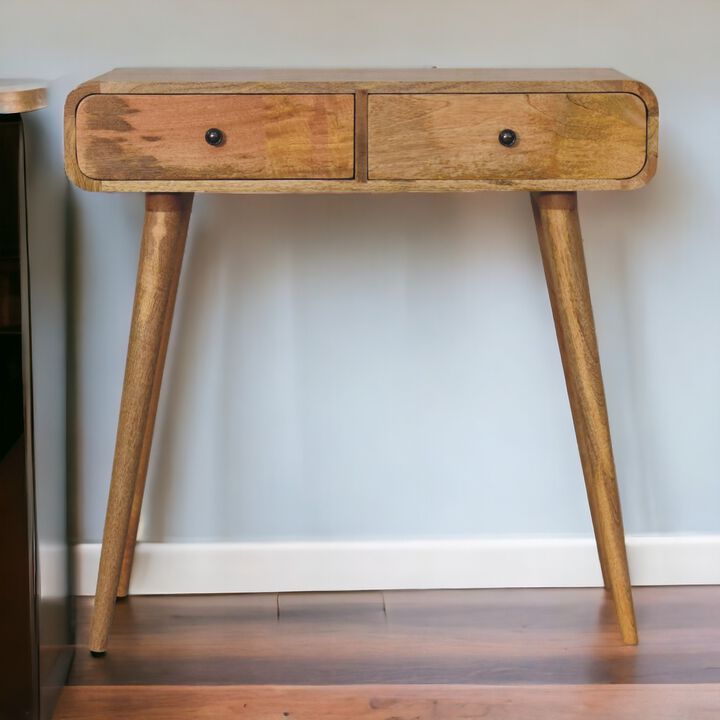 Oak-ish Curved Hallway Table