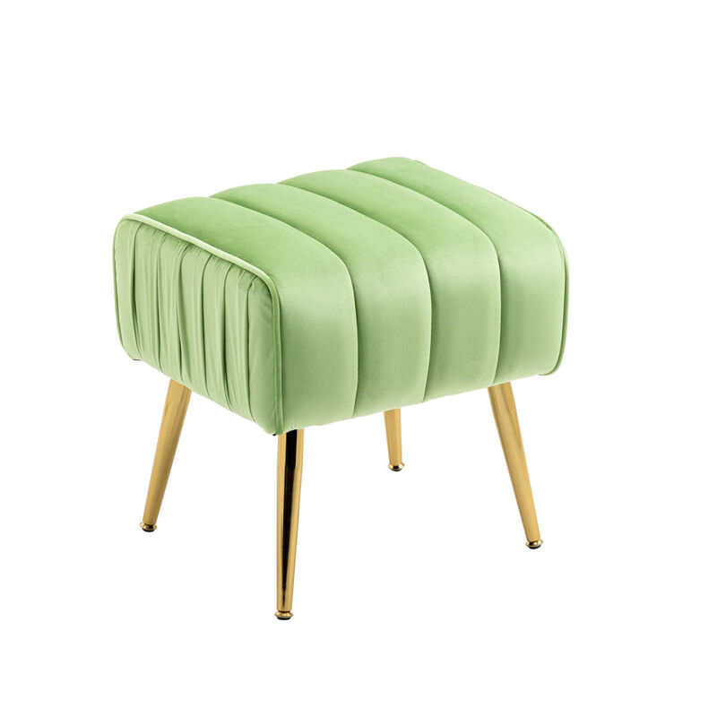 Velvet Accent Chair With Ottoman, Modern Tufted Barrel Chair Ottoman Set For Living Room