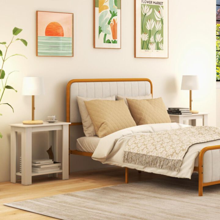 Hivvago 2-Tier Modern Compact End Table with Storage Shelf