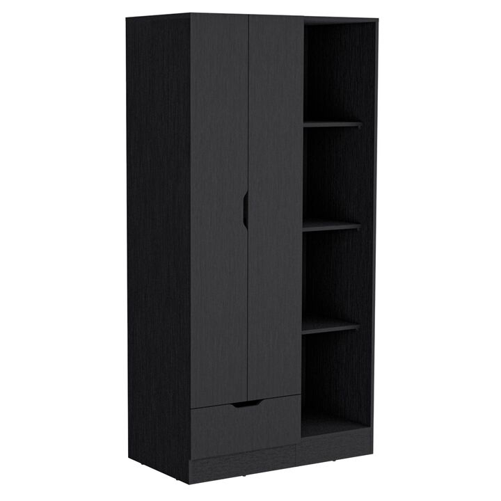 DEPOT E-SHOP Toccoa Armoire with 1-Drawer and 4-Tier Open Shelves