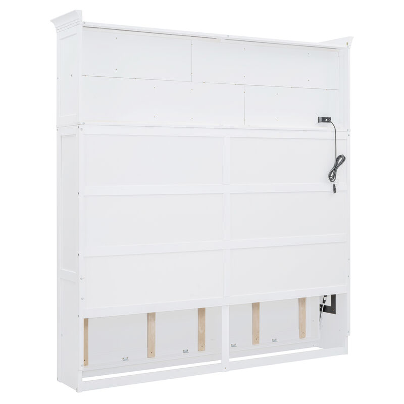 Merax Murphy Bed Wall Bed with Storage Shelves