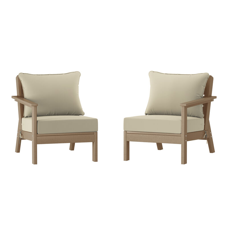 WestinTrends Outdoor Patio HDPE Loveseat Sofa with Patio Cushions