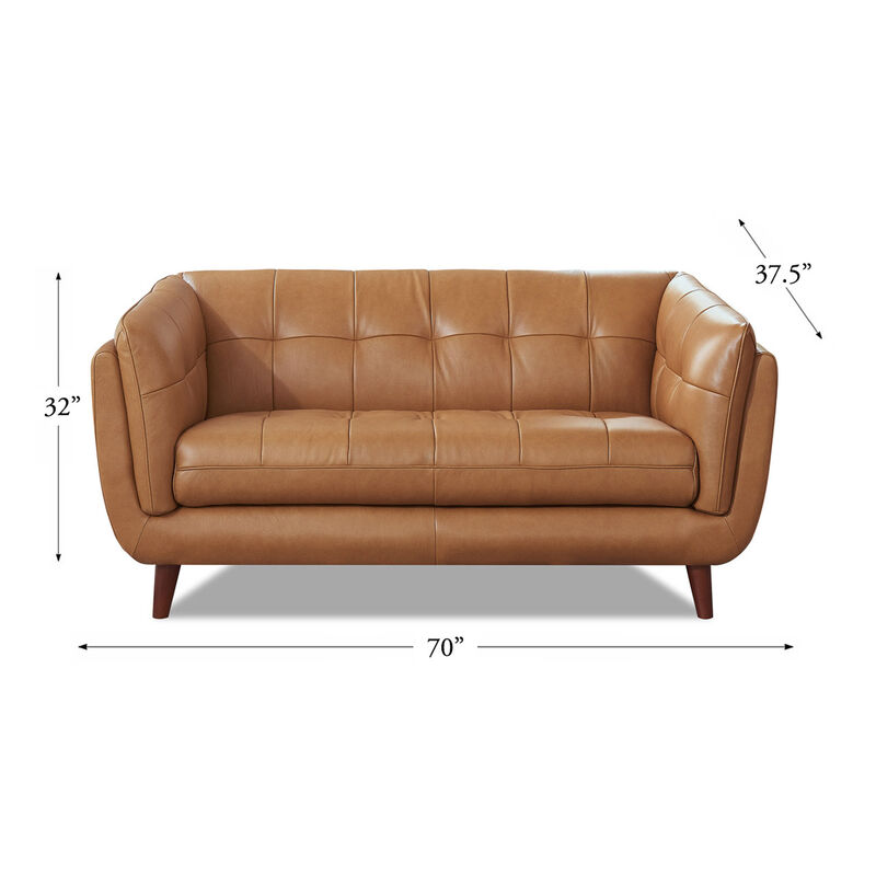 Solana Top Grain Leather Loveseat