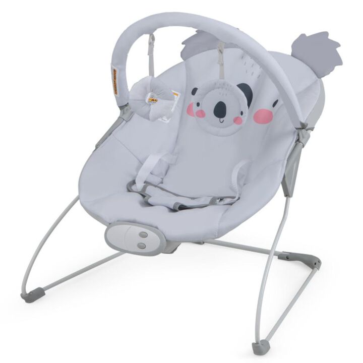 Hivvago Portable Baby Bouncer Infant Rocker Seat with Detachable Toy Bar-Gray