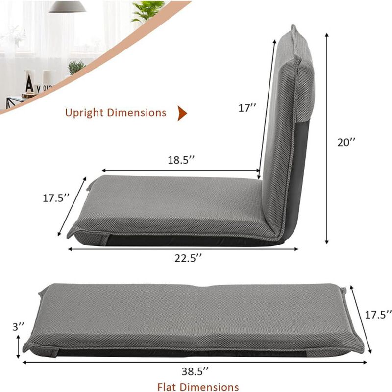 Hivvago Adjustable 6 Positions Folding Lazy Man Sofa Chair Floor Chair