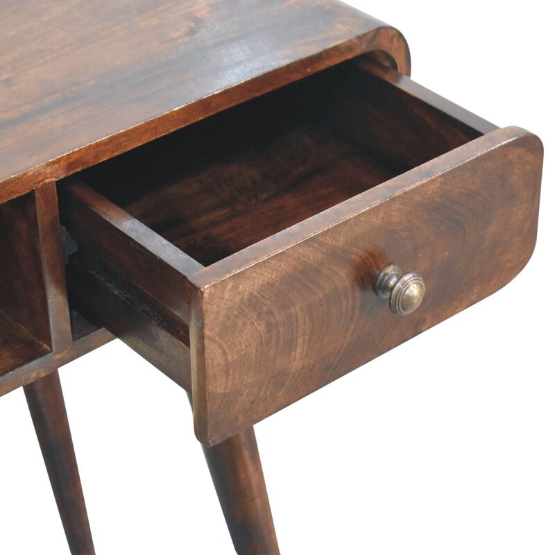 Artisan Furniture Solid Wood Curved California Walnut Writing Desk