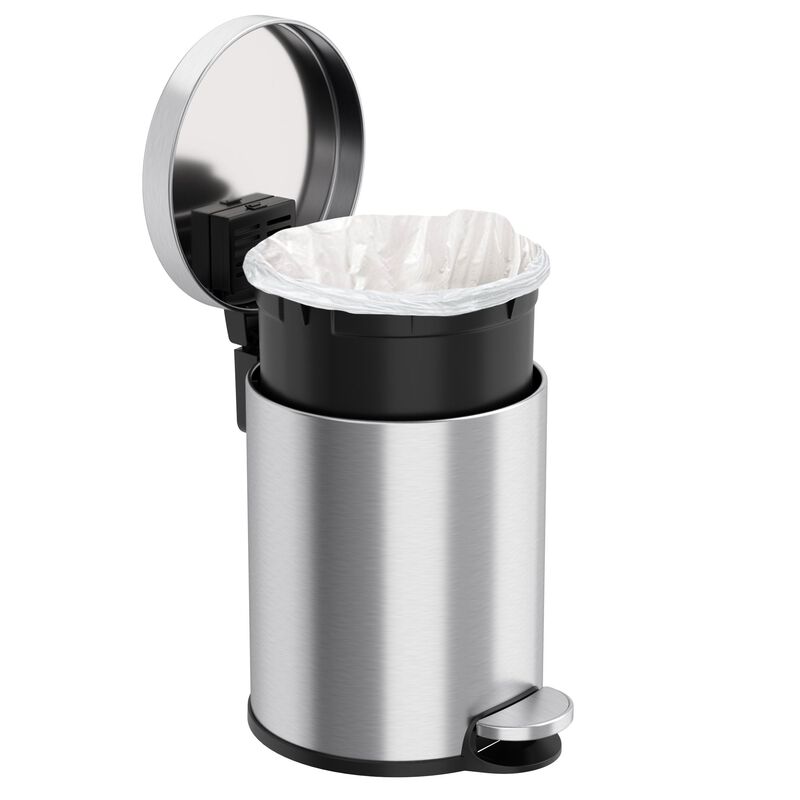 iTouchless 1.3 Gallon / 4.9 Liter SoftStep Round Step Pedal Trash Can