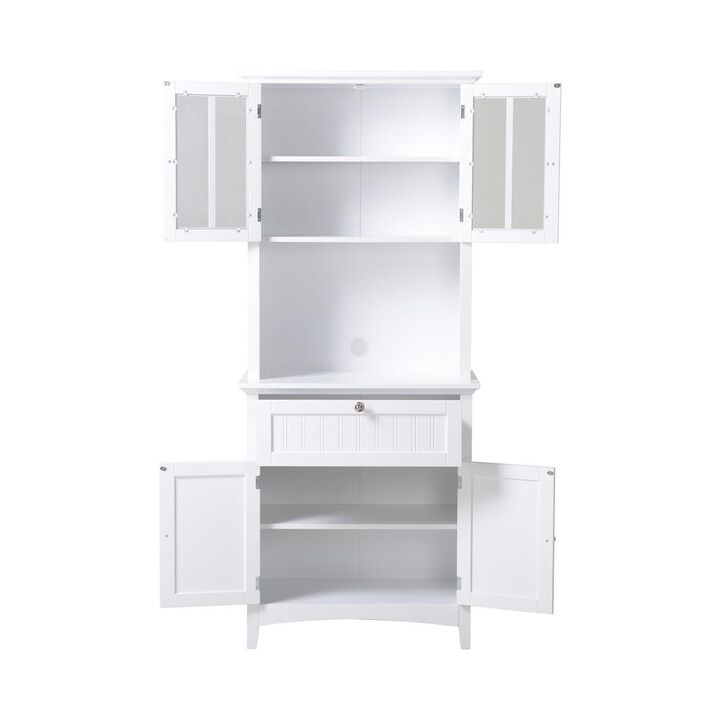 OS Home and Office Buffet and Hutch with Framed Glass Doors and Drawer