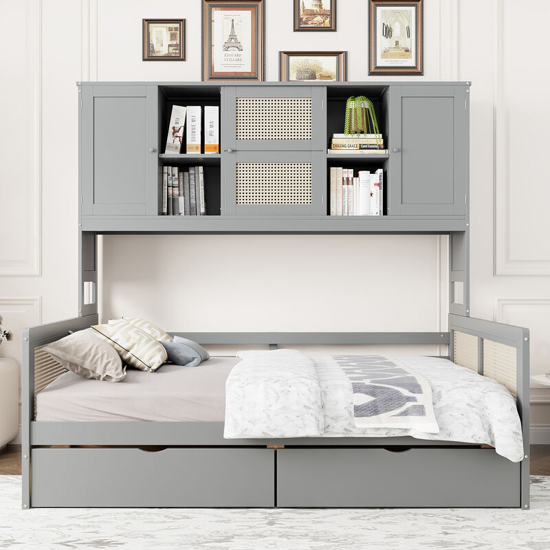 Merax Daybed Bed with 2 Drawers and Cabinet