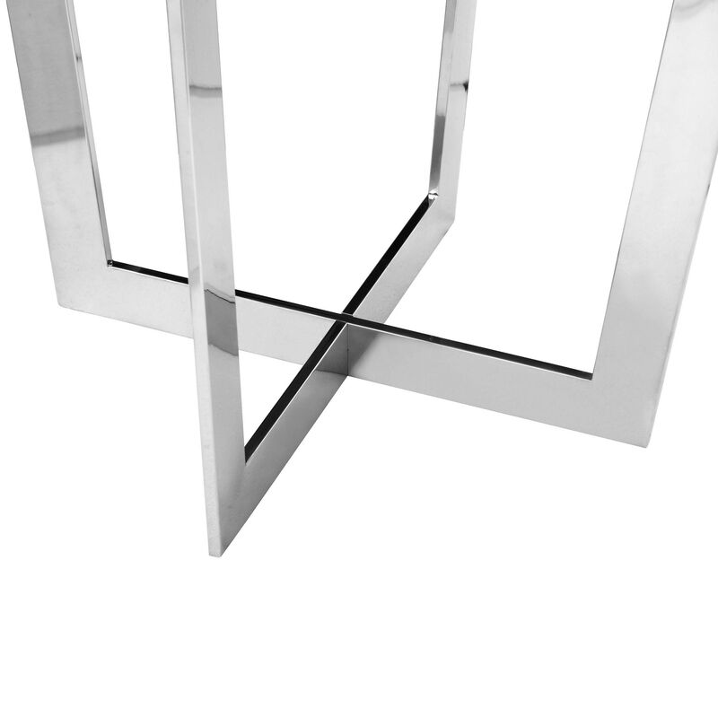 Tini 24 Inch Side End Table, Round Shaped Top, Metal Frame, Espresso Brown - Benzara
