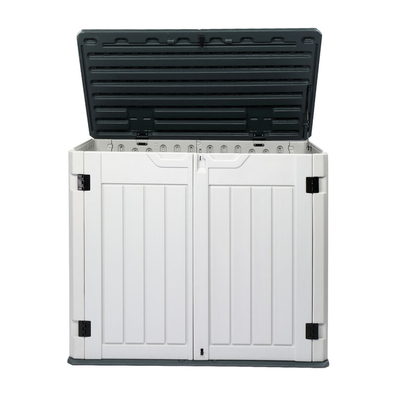 260-Gallon Heavy-Duty Resin Deck Box for Backyard & Poolside Storage