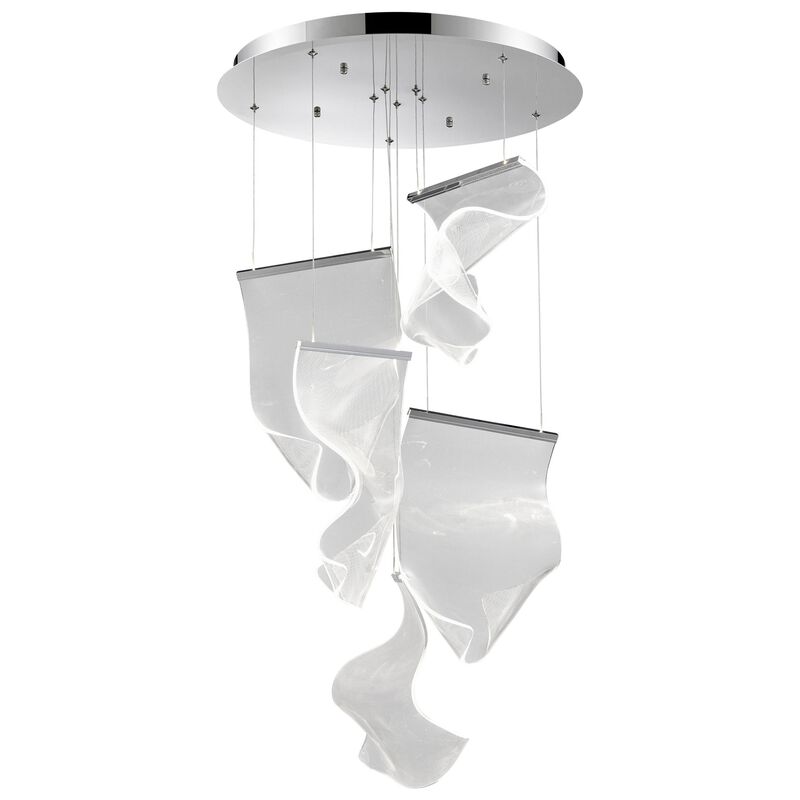 Acrylic Lace Chandelier Chrome Acrylic Integrated LED Dimmable