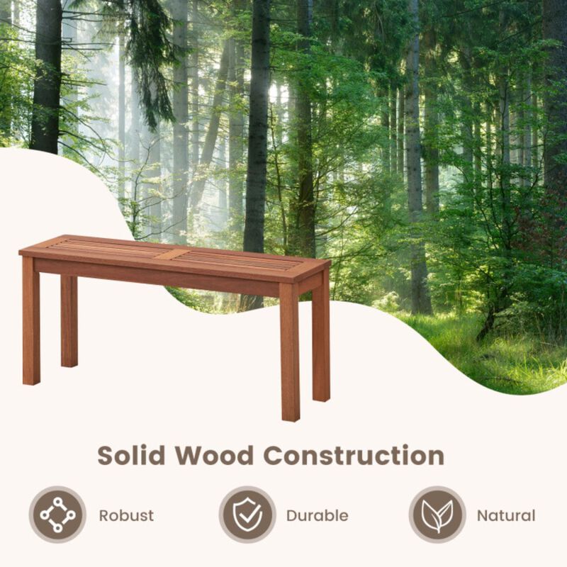 Hivvago 2-Seater Patio Backless Dining Bench with Breathable Slatted Seat