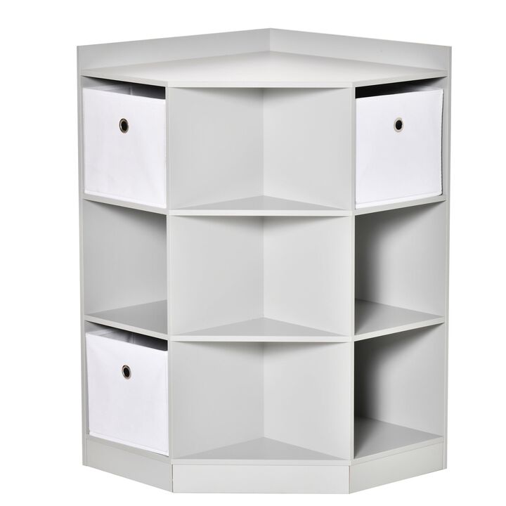 Gray Kids' Dresser: Wooden Cabinet with Drawer and Bookshelf