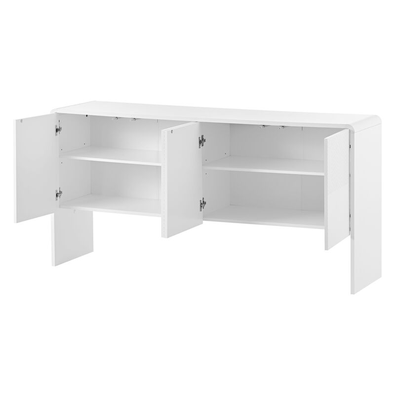 60" Sideboard With Adjustable Shelves Living Room & Entryway, White