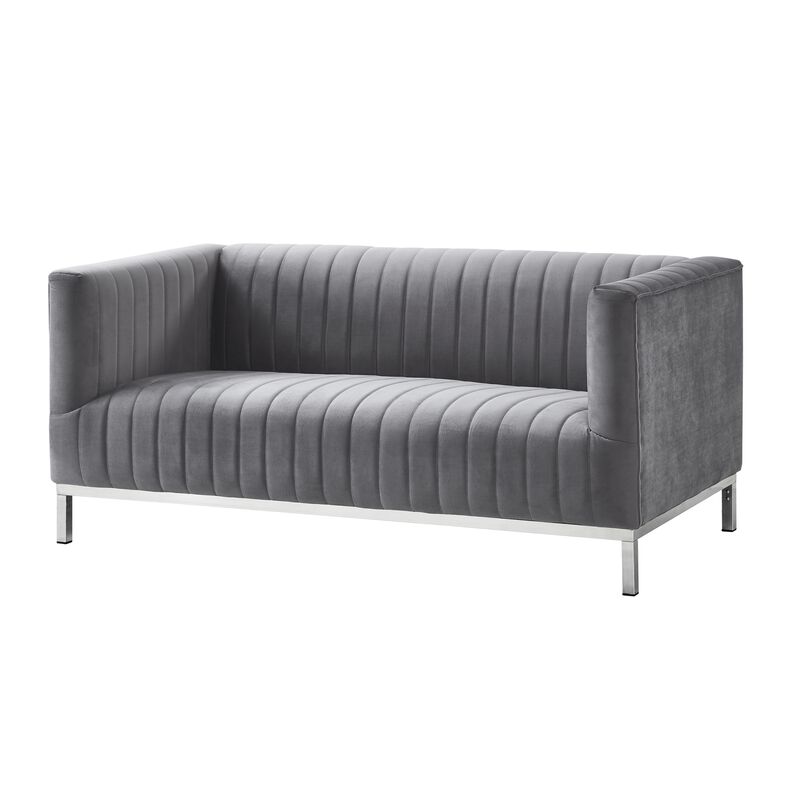 Inspired Home Jay Velvet Loveseat