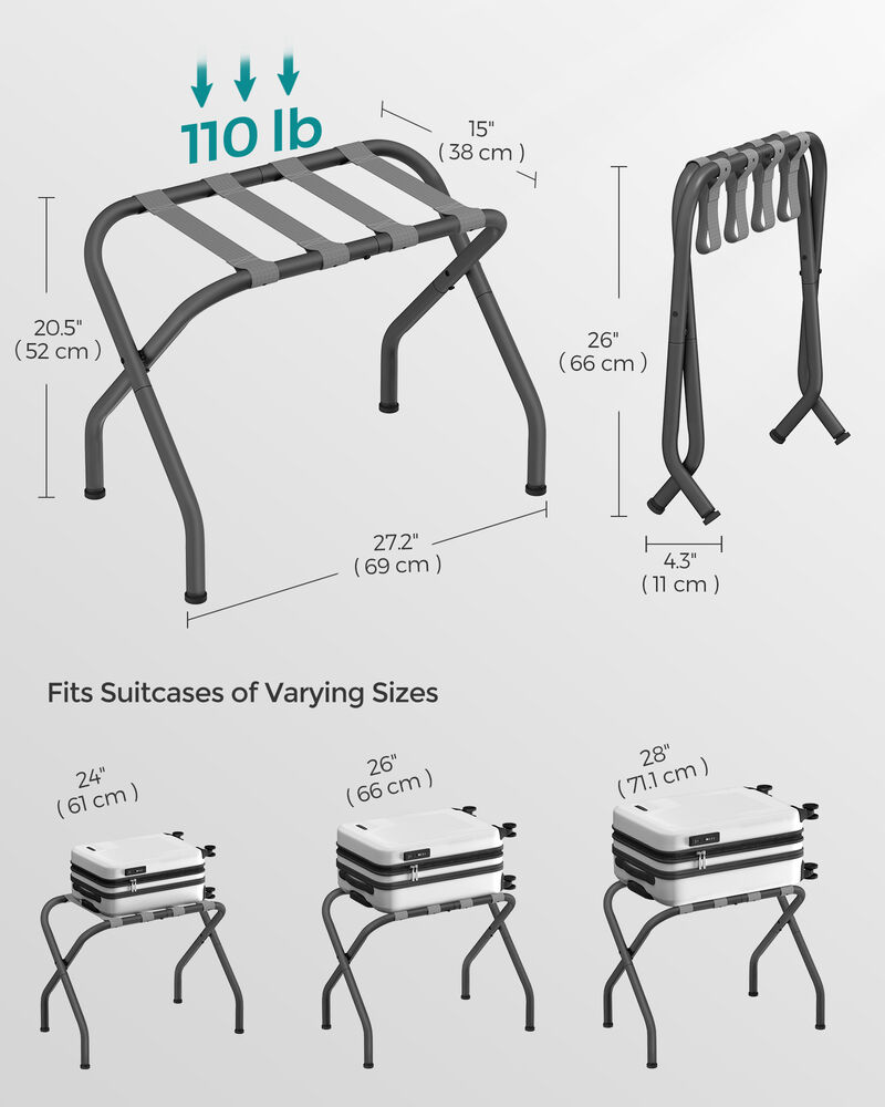 Luggage Rack - Convenient Suitcase Stand for Travel and Guest Room Organization