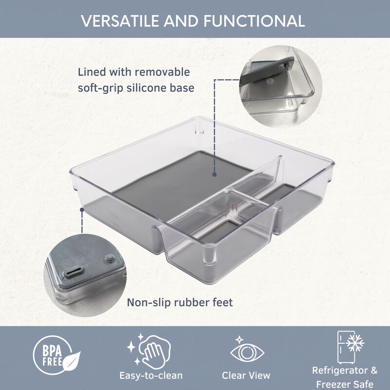 3 Compartment Acrylic Organizer Tray