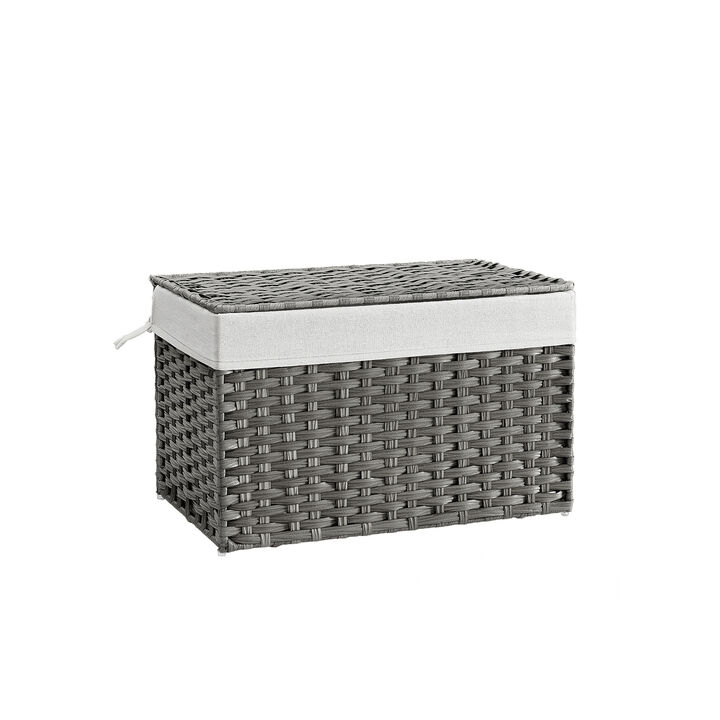 Storage Trunk with Cotton Liner and Metal Frame for Bedroom and Closet