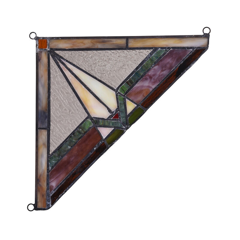 Lighting DESMUND Mission Tiffany-glass Window Panel 8" Wide - Benzara