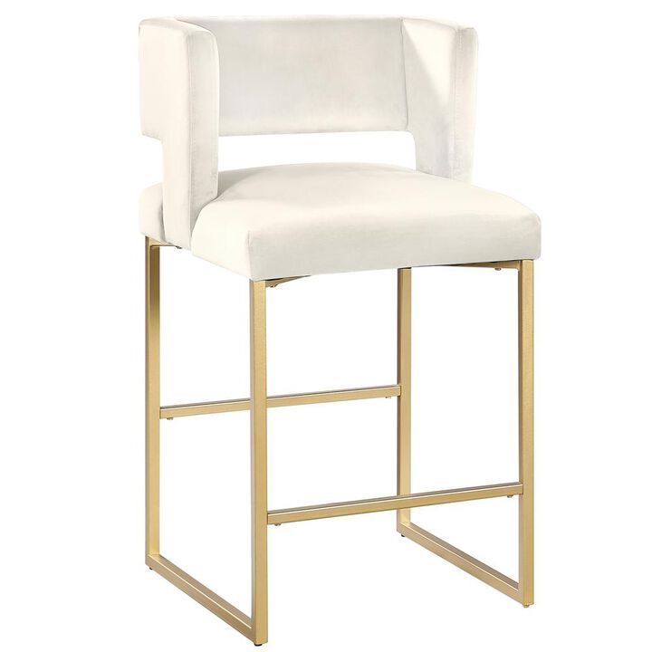 Lynx Velvet Bar Stools in Gold (Set of 2)