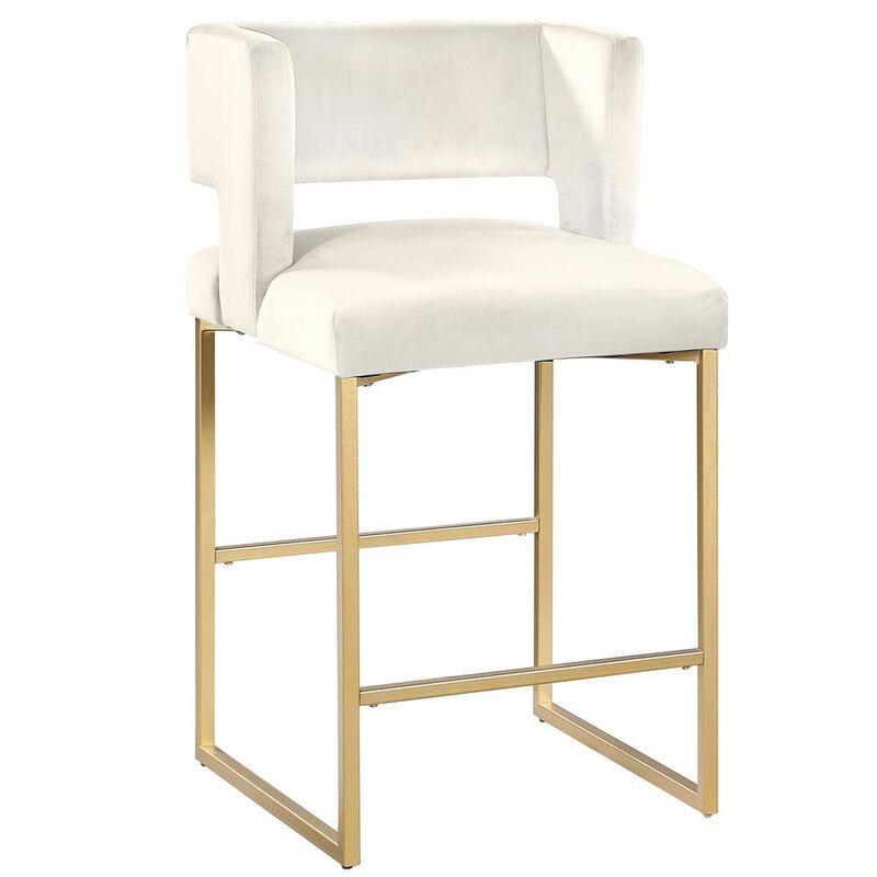 Lynx Velvet Bar Stools in Gold (Set of 2)