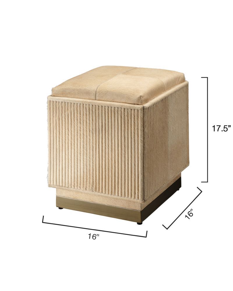 Easton Ottoman, Tan Hide