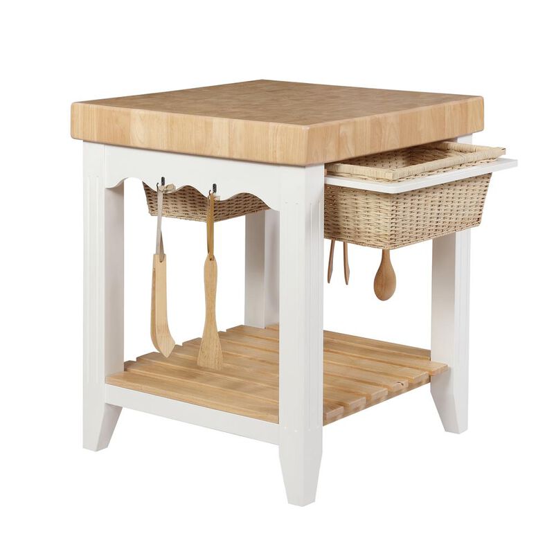 Powell White Kitchen Island