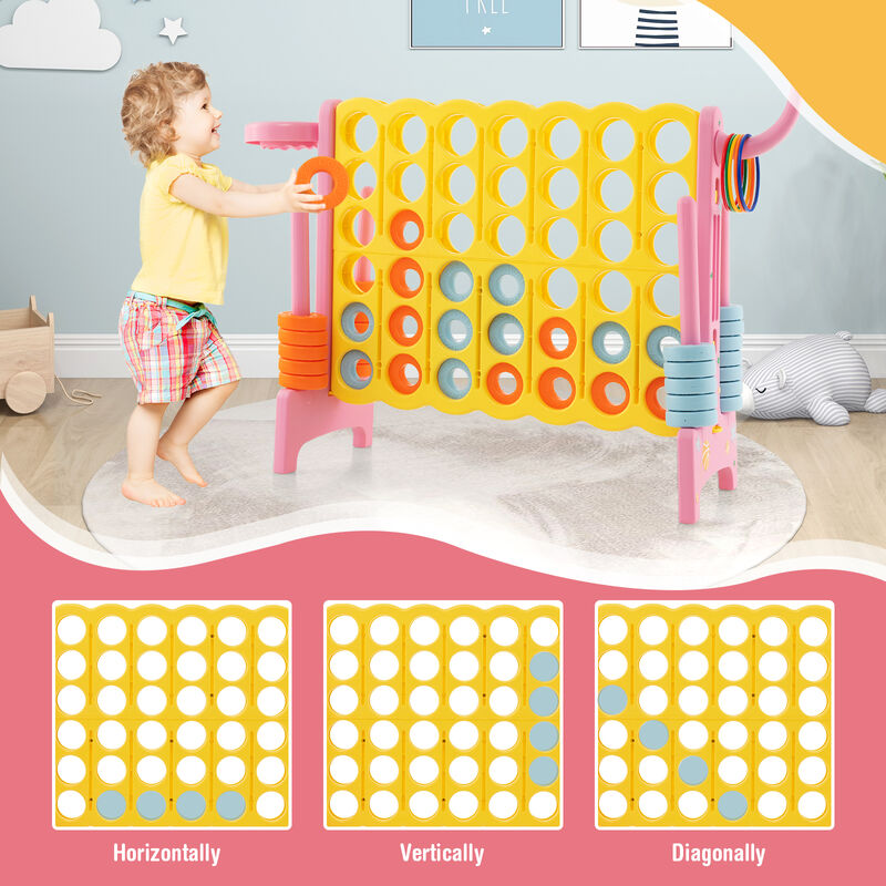 4-in-a-Row Connect Game with Basketball Hoop and Toss Ring