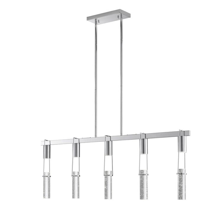 Harmony Chandelier Matte Black Metal and Acrylic 5 LED Lights Dimmable