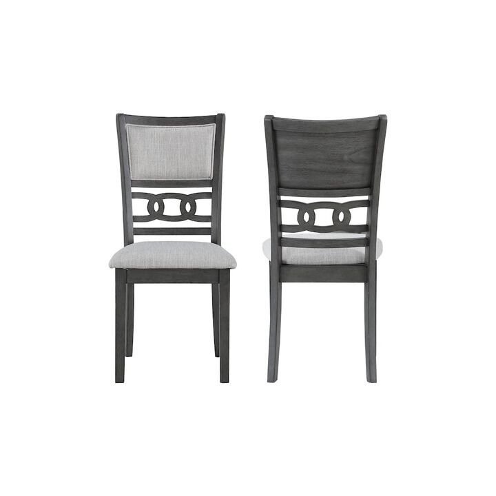 New Classic Furniture Gia Gray Wood Dining Chair with Fabric Seat (Set of 4)