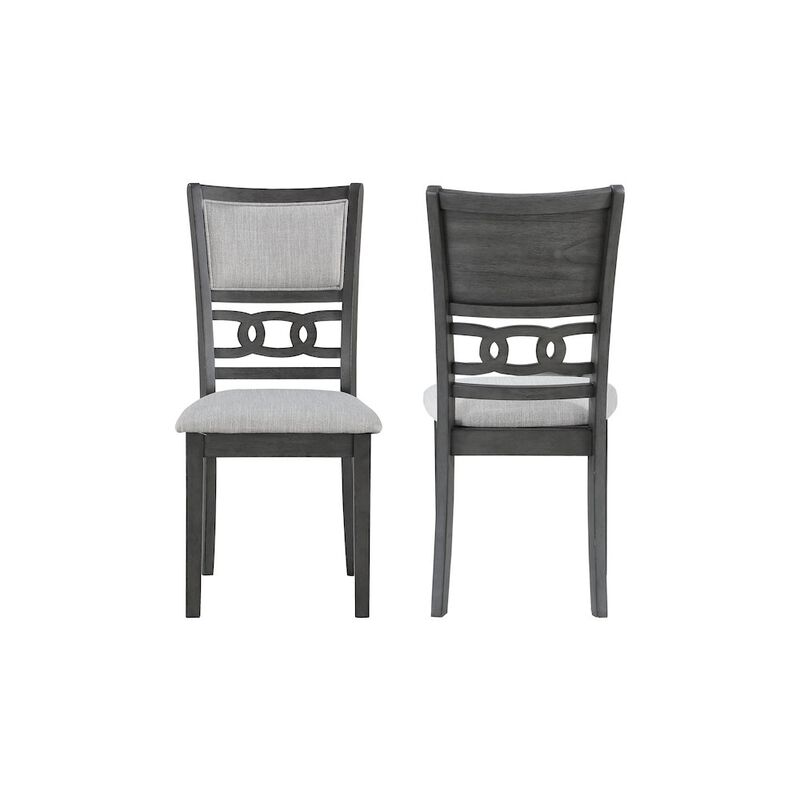 New Classic Furniture Gia Gray Wood Dining Chair with Fabric Seat (Set of 4)