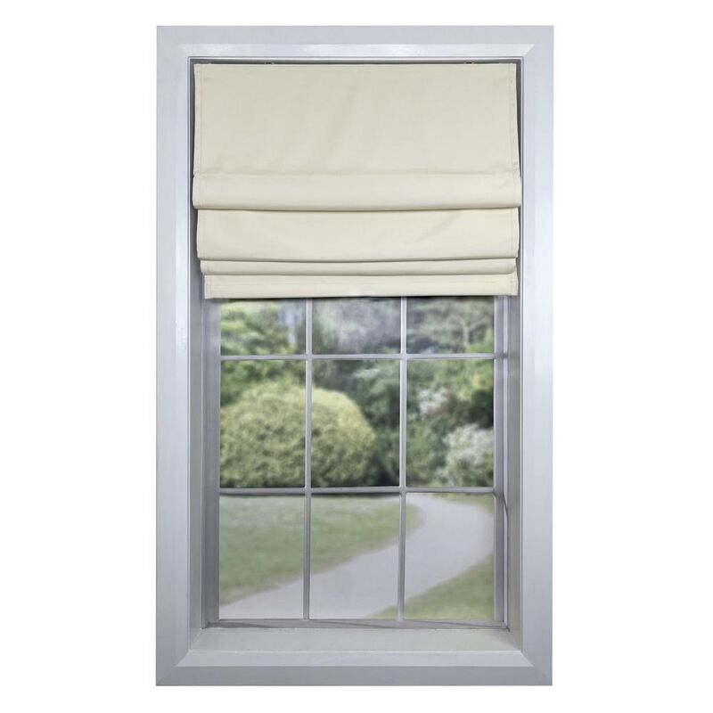 Versailles Augustus Cordless Roman Blackout Shades For Windows Insides/Outside Mount 38" x 63" Ivory