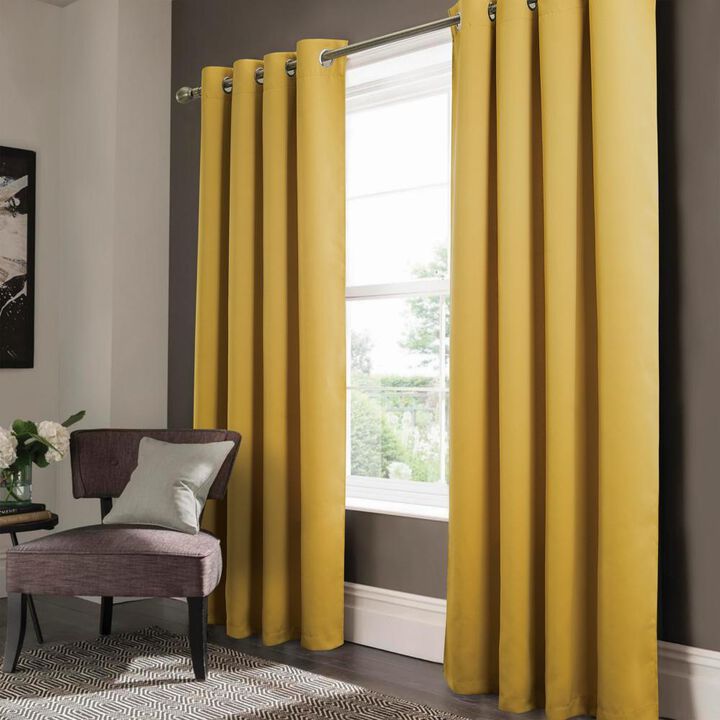 Olivia Gray Anchorage Blackout Grommet Single Curtan Panel - 54x90", Yellow