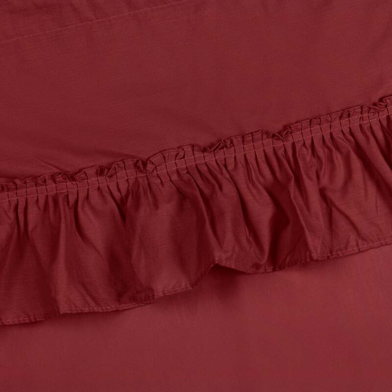Ellis Stacey 1.5" Rod Pocket High Quality Fabric Solid Color Window Ruffled Swag 60"x38" Merlot