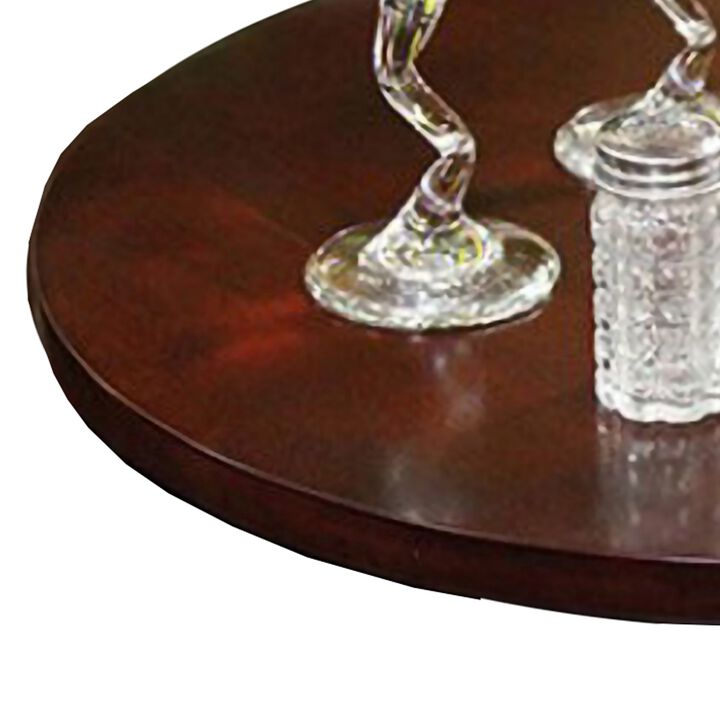 18 Inch Wood Top Lazy Susan, Espresso Brown-Benzara