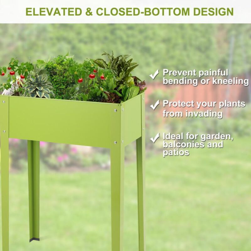 Hivvago 24.5 x 12.5 Inch Outdoor Elevated Garden Plant Flower Bed