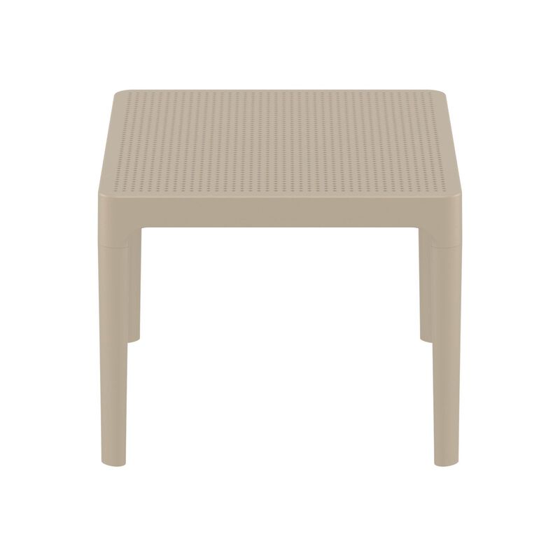 23.5" Black Rectangular Outdoor Patio Side Table