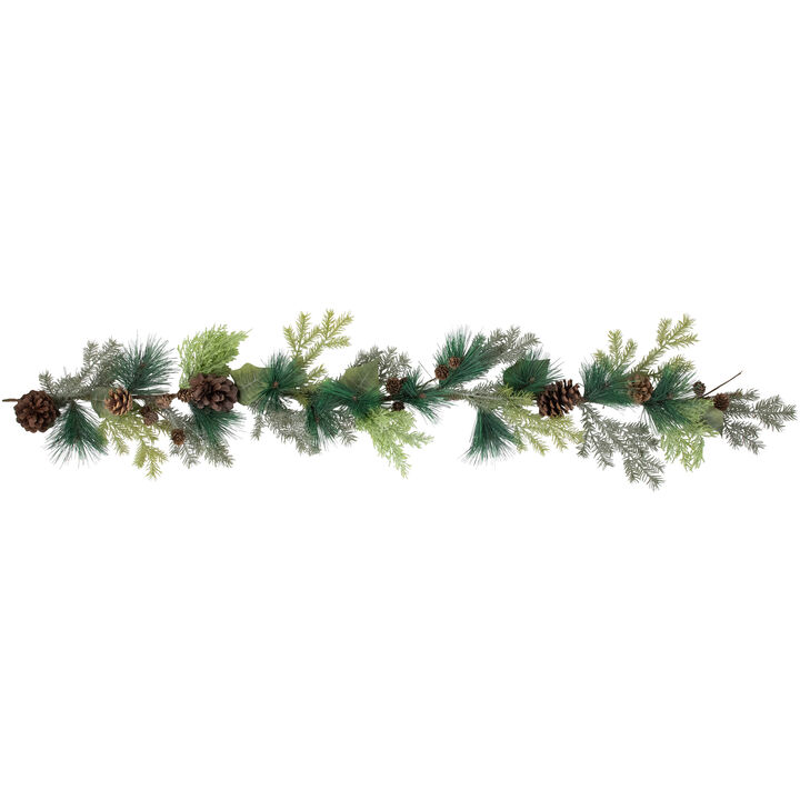 5' Pine Cone and Cedar Artificial Christmas Garland  Unlit