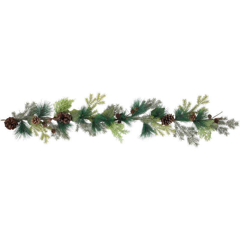 5' Pine Cone and Cedar Artificial Christmas Garland  Unlit