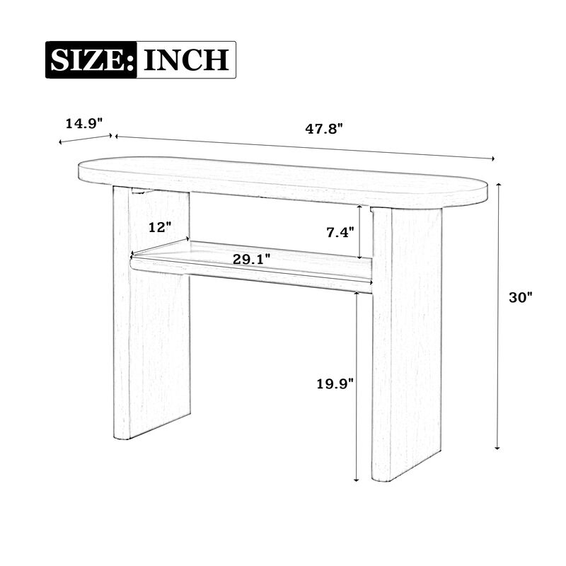 Merax Simple Style Console Table with Shelf