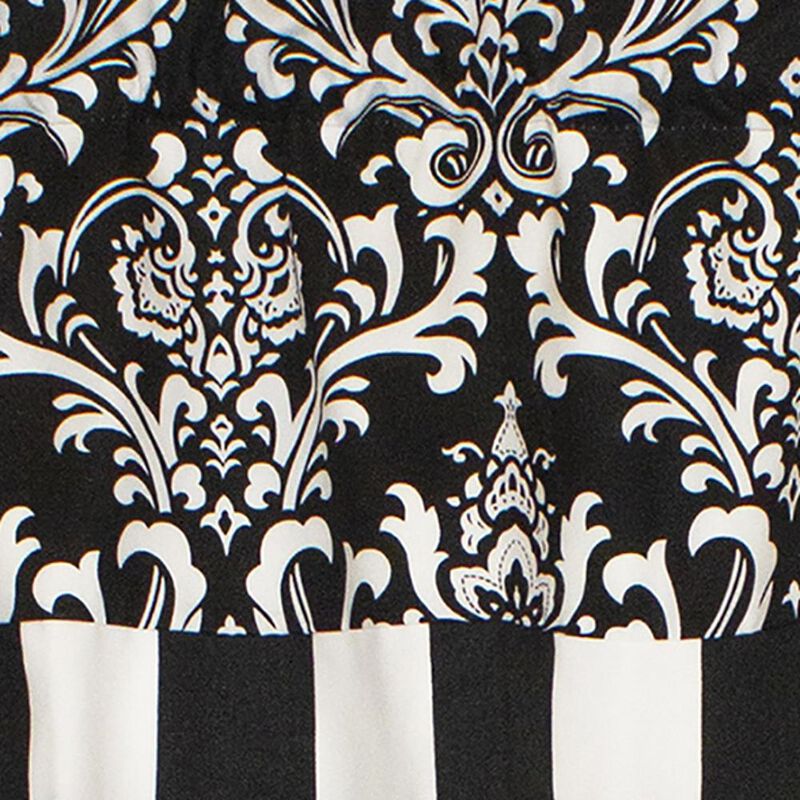 Ozbourne Style Banded 3" Rod Pocket Valance 50" x 16" Black by RLF Home