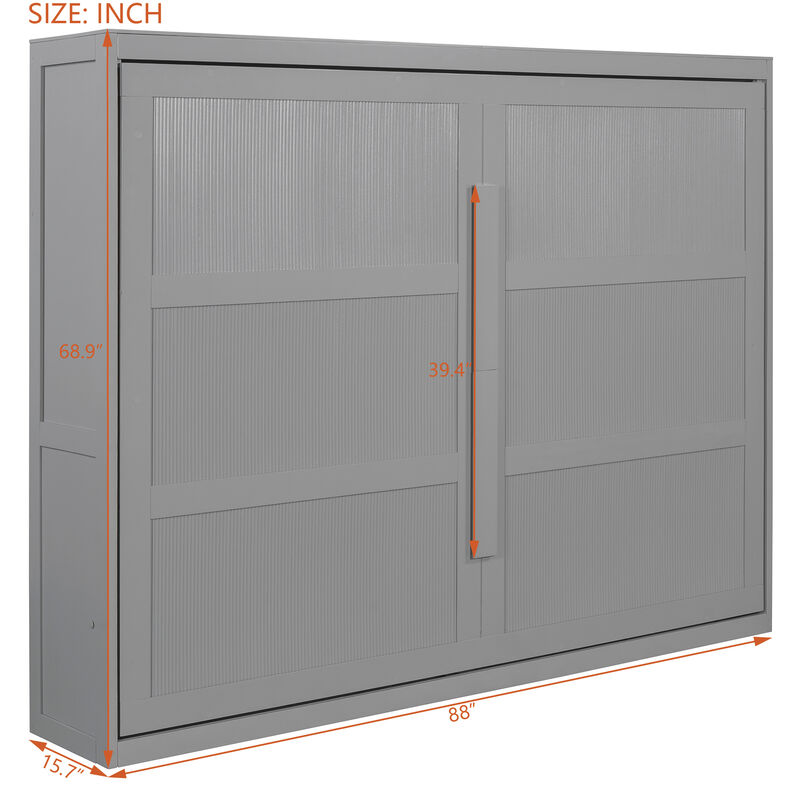 Merax Murphy Bed Wall Bed with LED Lights