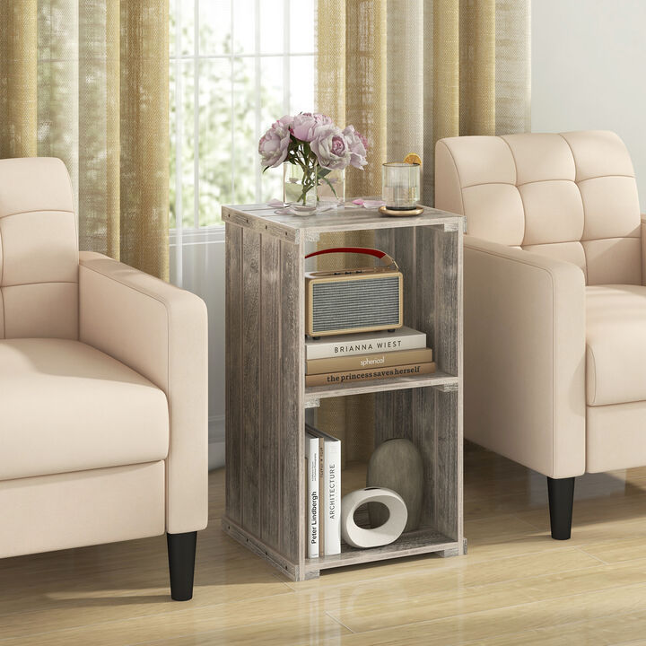 2-Cube Storage Shelf with Open Back and 3-Tier Shelf