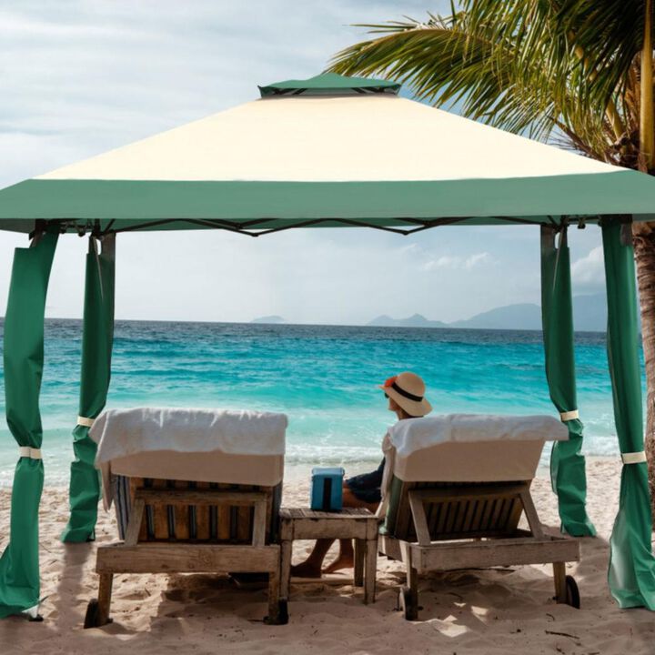 Hivvago 13 Feet x 13 Feet Pop Up Canopy Tent Instant Outdoor Folding Canopy Shelter